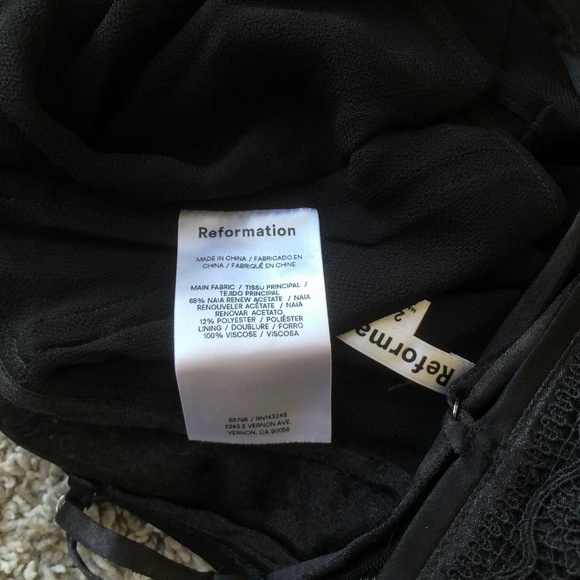 BEST Reformation Meryl Satin Top Cami - Black Satin Lace Detail Sleeveless - Picture 5 of 6